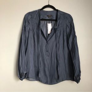 J. Crew Featherweight Satin Tie Neck Top XS